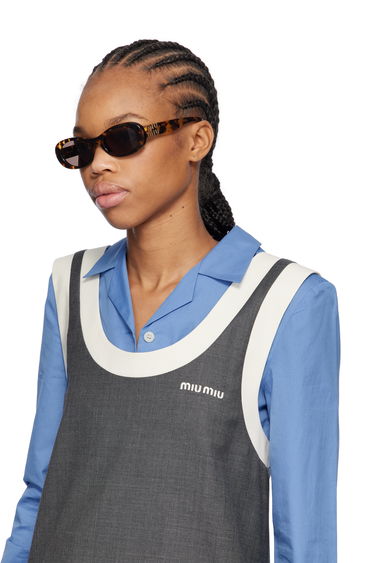 Aurinkolasit Miu Miu Miu Miu Glimpse Round Sunglasses Ruskea | 0MU 06ZS 8056597989077, 3
