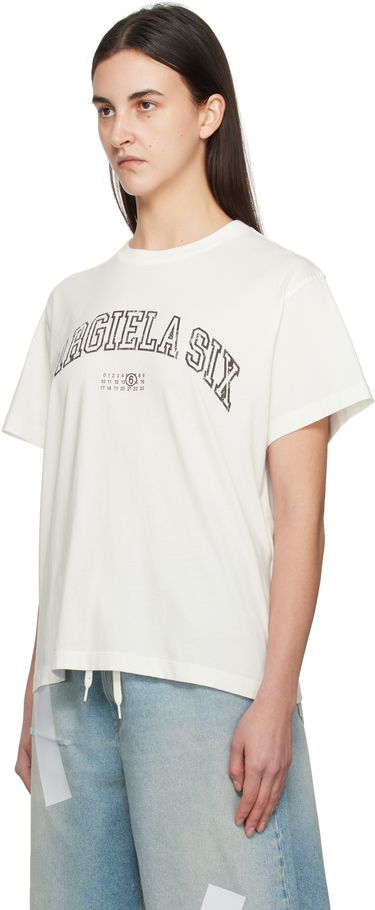 T-paita Maison Margiela MM6 Maison Margiela Varsity Print T-Shirt Valkoinen | SH0GC0046 S24312, 3