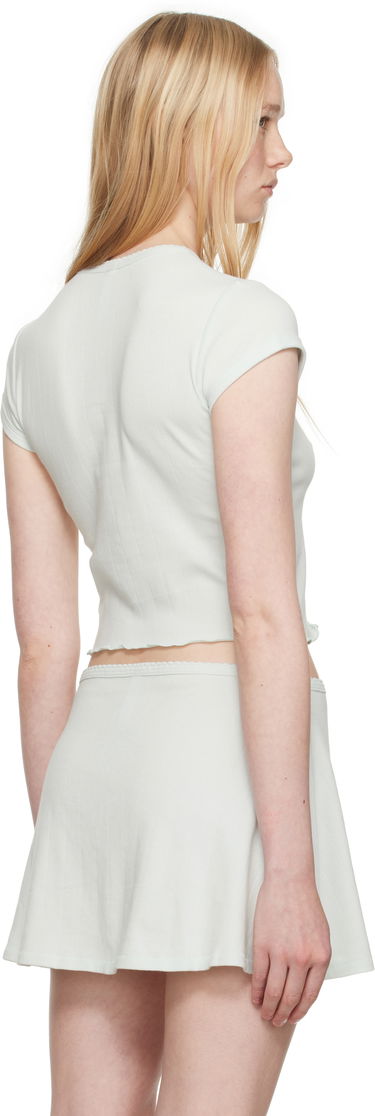 Hame SKIMS SKIMS Drop Needle Pointelle Baby Tee Vihreä | ST-STT-8463, 2