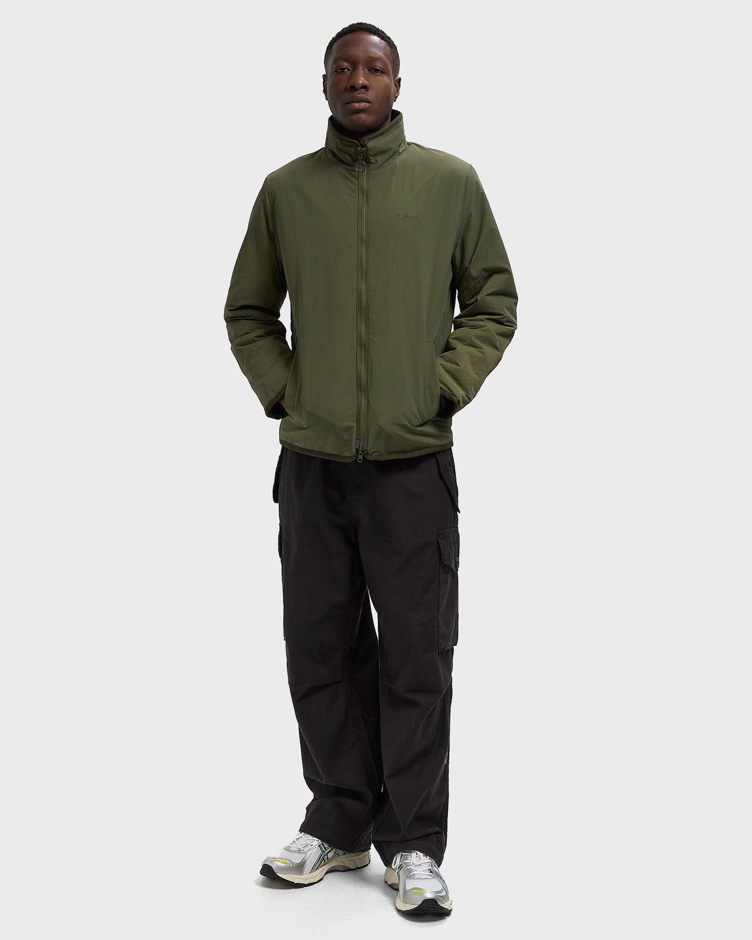 Takki Barbour Full-Zip Stand Collar Reverse Fleece Jacket Vihreä | MFL0195GN71, 1