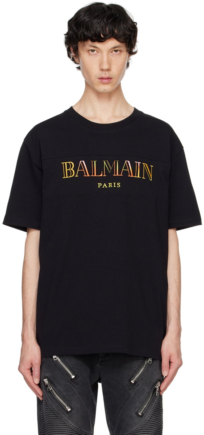 T-paita Balmain Embroidered T-shirt Musta | DH0EG006BC81