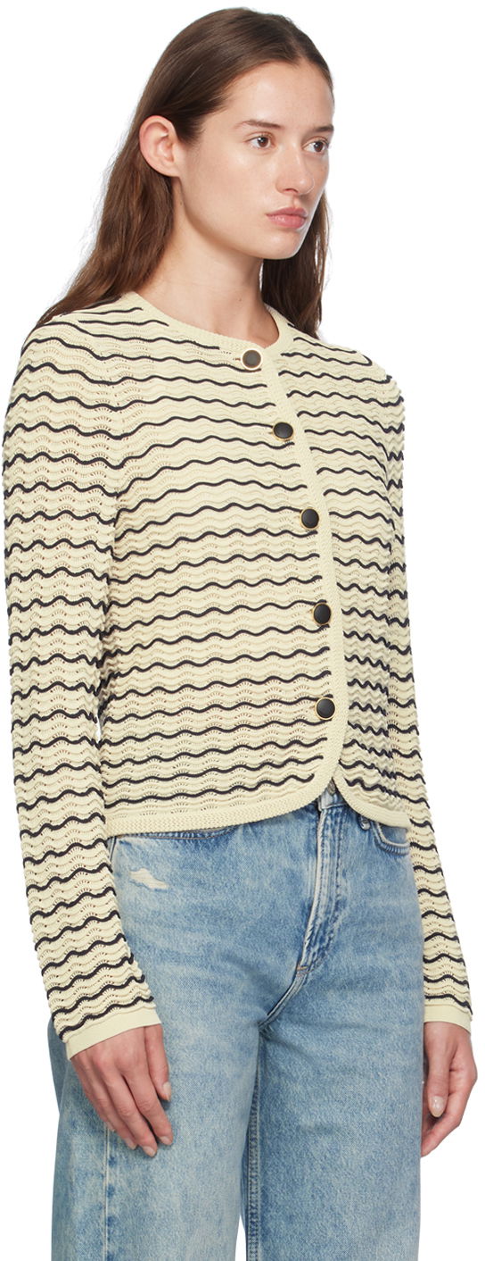 Villapaita rag & bone rag & bone Elisa Wavy Knit Cardigan Beige | WAS24F068UG68, 1
