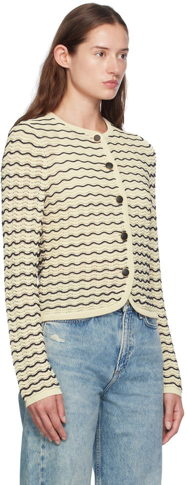 Villapaita rag & bone rag & bone Elisa Wavy Knit Cardigan Beige | WAS24F068UG68, 1