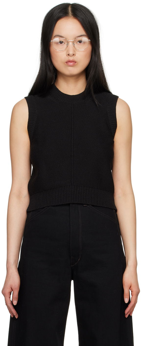 Villapaita LEMAIRE Lemaire Cropped Knit Vest Musta | TO1208 LK1022
