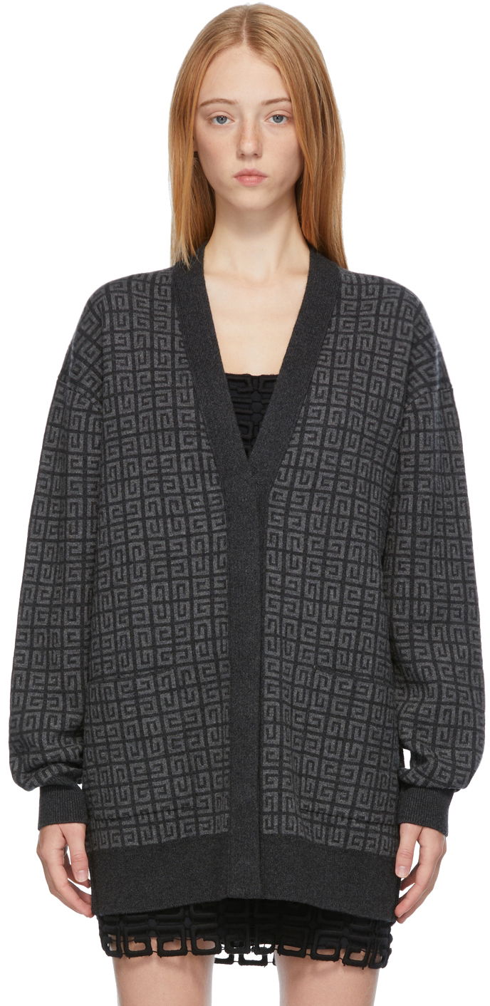 Villapaita Givenchy Cashmere 4G Cardigan Harmaa | BW90D64ZAA