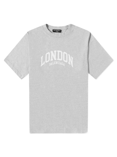 T-paita Balenciaga London Logo Tee Harmaa | 612966-TLVG5-1380