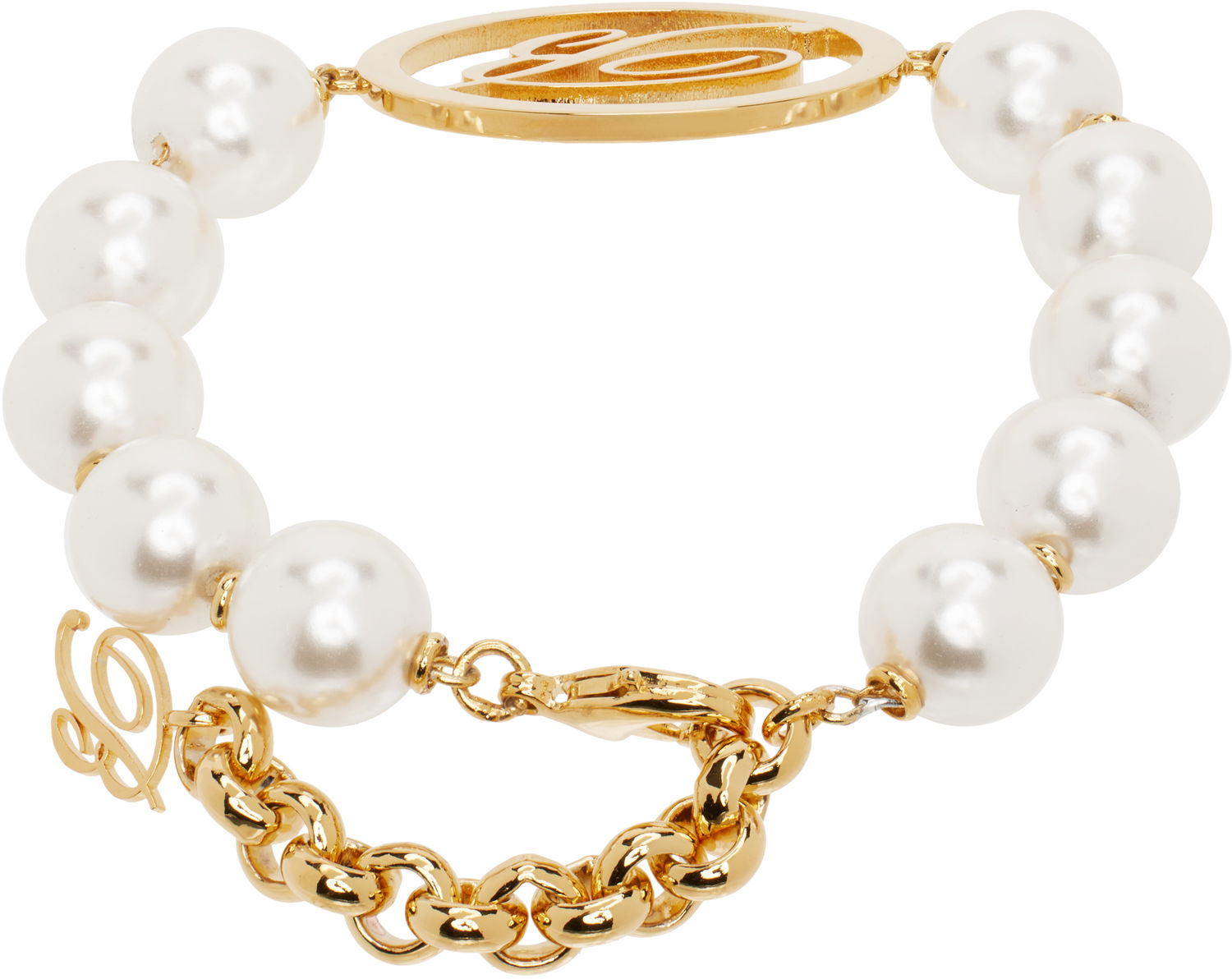Rannerengas Blumarine Blumarine Faux-Pearl Initial Bracelet Metallinen | P522W327A, 1