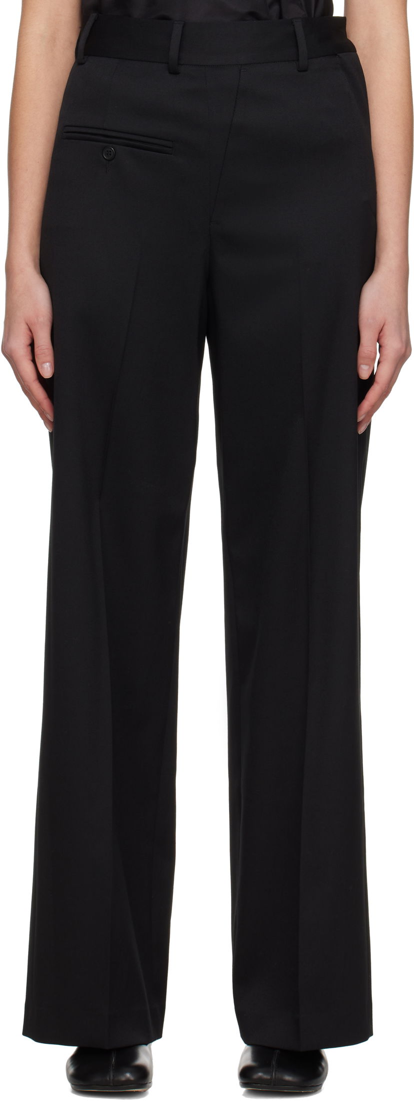 Housut Maison Margiela MM6 Maison Margiela Twist Wool Blend Trousers Musta | S52KA0516 S47848
