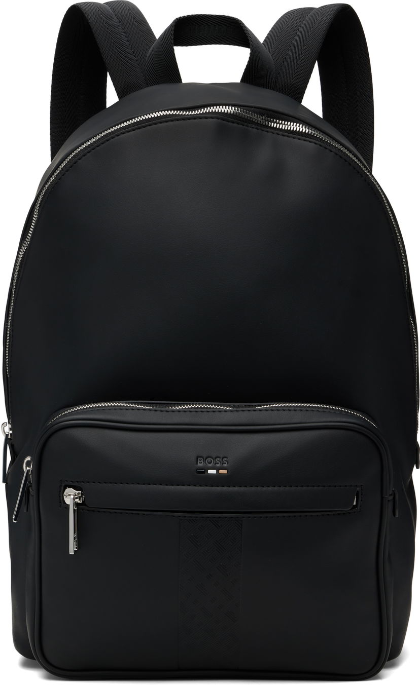 Reppu BOSS BOSS Structured Signature Trims Backpack Musta | 50552610