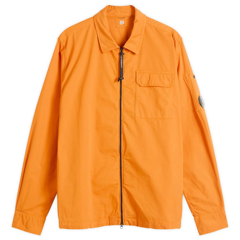 Paita C.P. Company C.P. Company Men's Organic Gabardine Zip Overshirt, Size Large Oranssi | 19CMOS705A-110143G-434