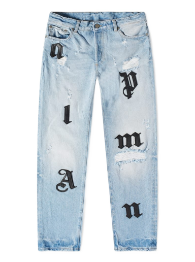 Jeans Palm Angels Light Wash Logo Jeans Sininen | PMYA033S23DEN0194010