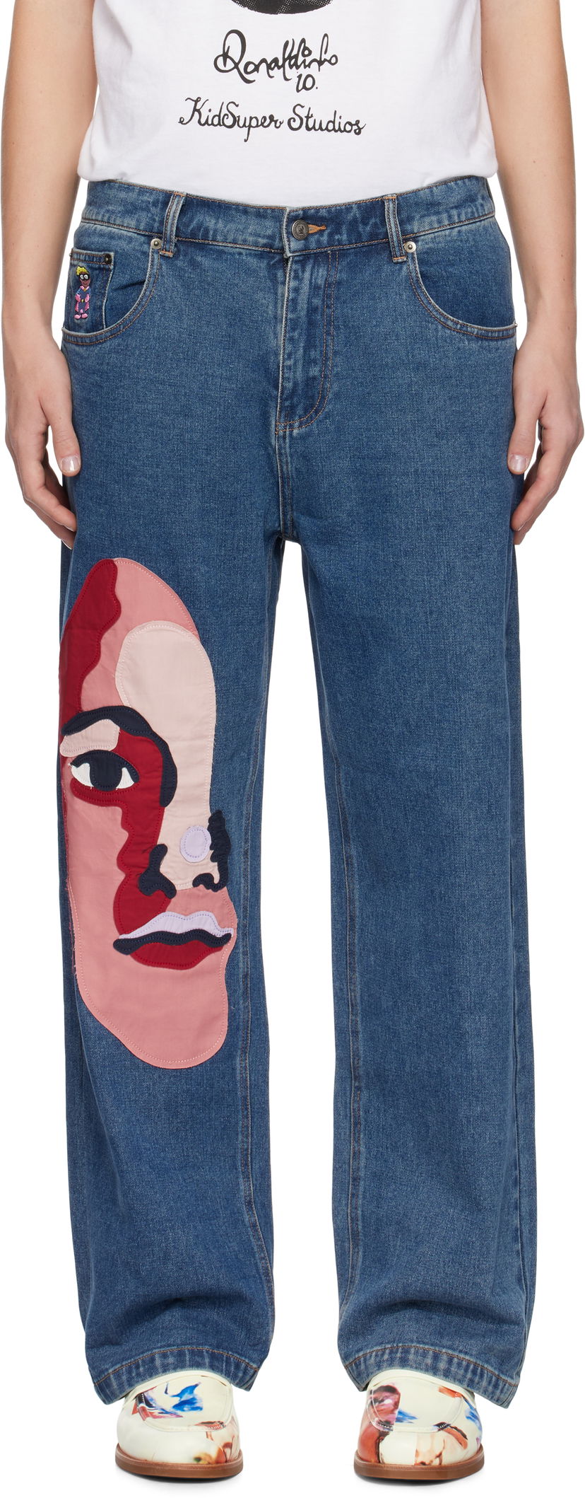 Jeans KidSuper Face Jeans Sininen | AW24-PT-27