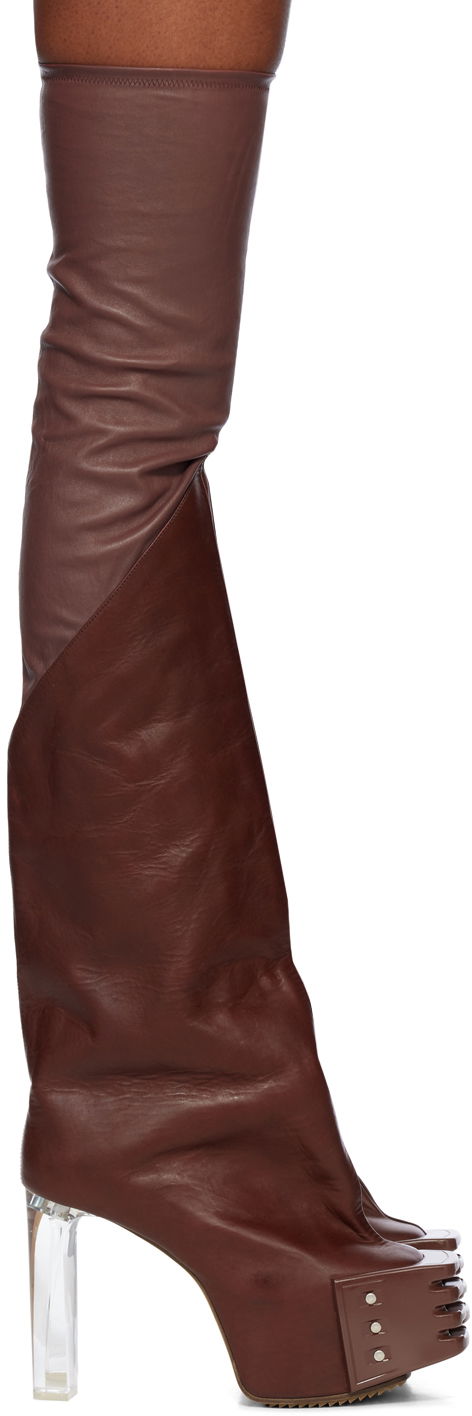 Vaatteet Rick Owens Rick Owens Rhino Grilled Kiss Platform Boots Ruskea | RP02D3841 LSGEG0