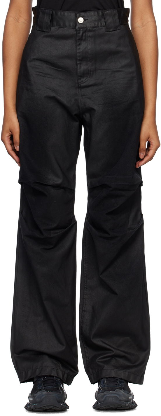 Cargo housut We11done We11done Tuck Straight Leg Jeans Musta | WD-DP1-23-383-W-BK
