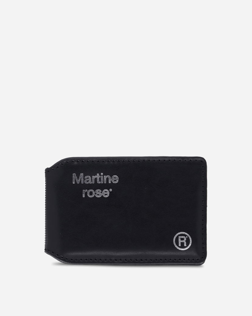 Lompakko Martine Rose Logo-Foil Embossed Leather Card Holder Musta | 1150LP22001