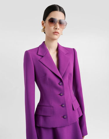 Takki Dolce & Gabbana Dolce & Gabbana Double Crepe Fitted Blazer Violetti | F27DSTGDC9HF0571, 3