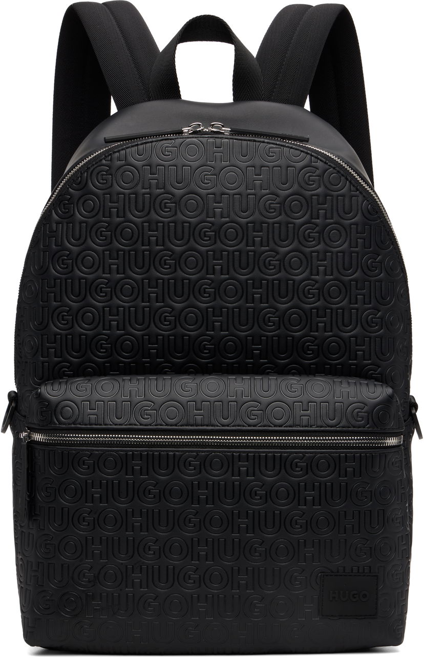 Reppu BOSS Hugo Embossed-Logo Faux-Leather Backpack Musta | 50552901