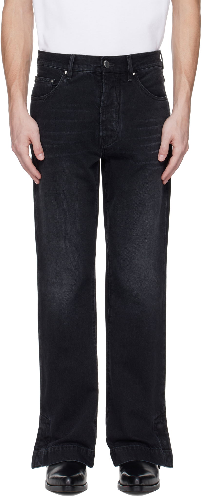 Jeans AMIRI AMIRI Straight Flare Jeans Musta | AMDNGH1089