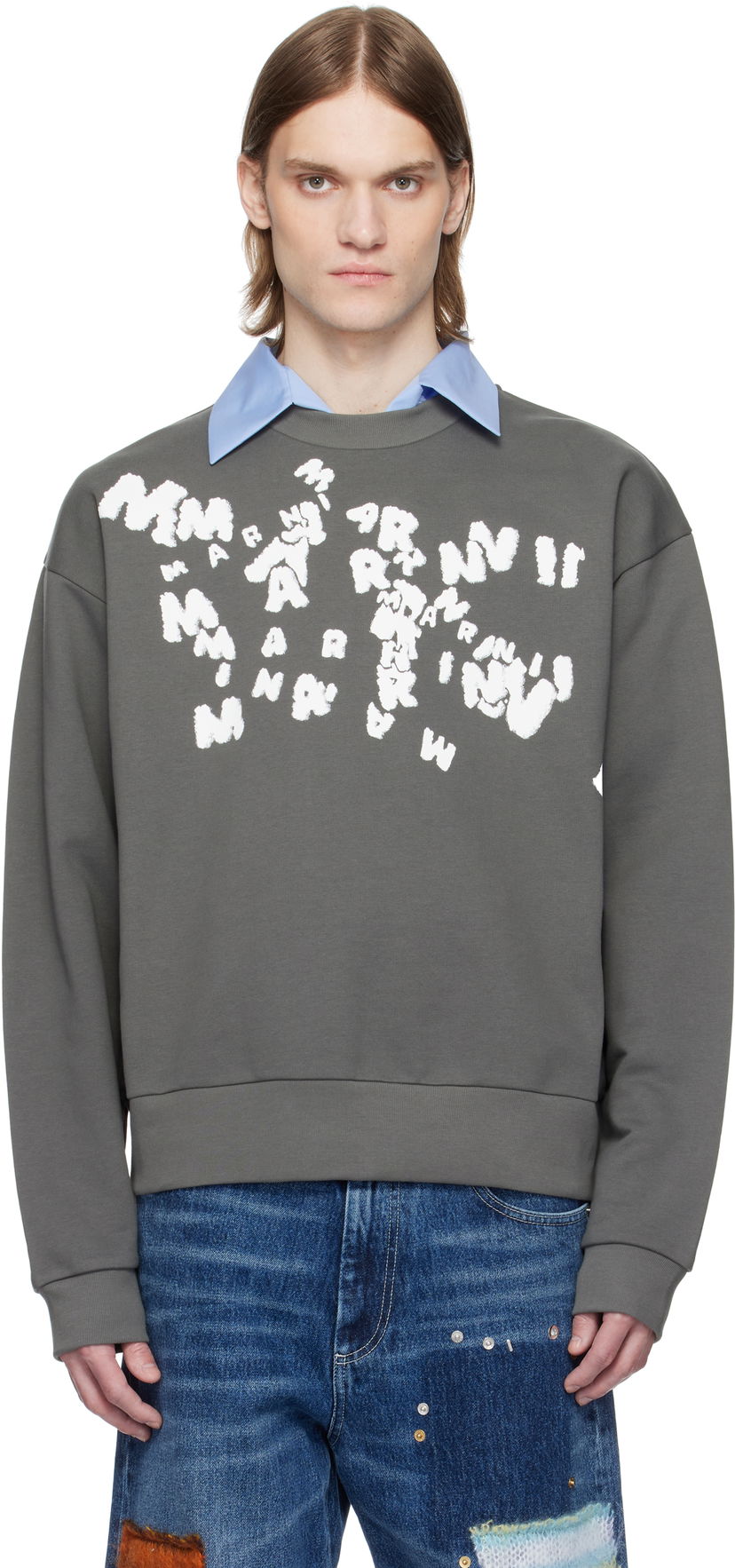 Villapaita Marni Marni 'Marni' Caos Logo Sweatshirt Harmaa | FUMU0074PU USCX48