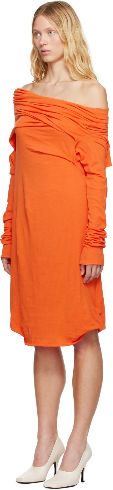 Mekko Entire Studios Entire Studios Draped One-Shoulder Ruched Dress Oranssi | ESW-S25-8013-KO, 3