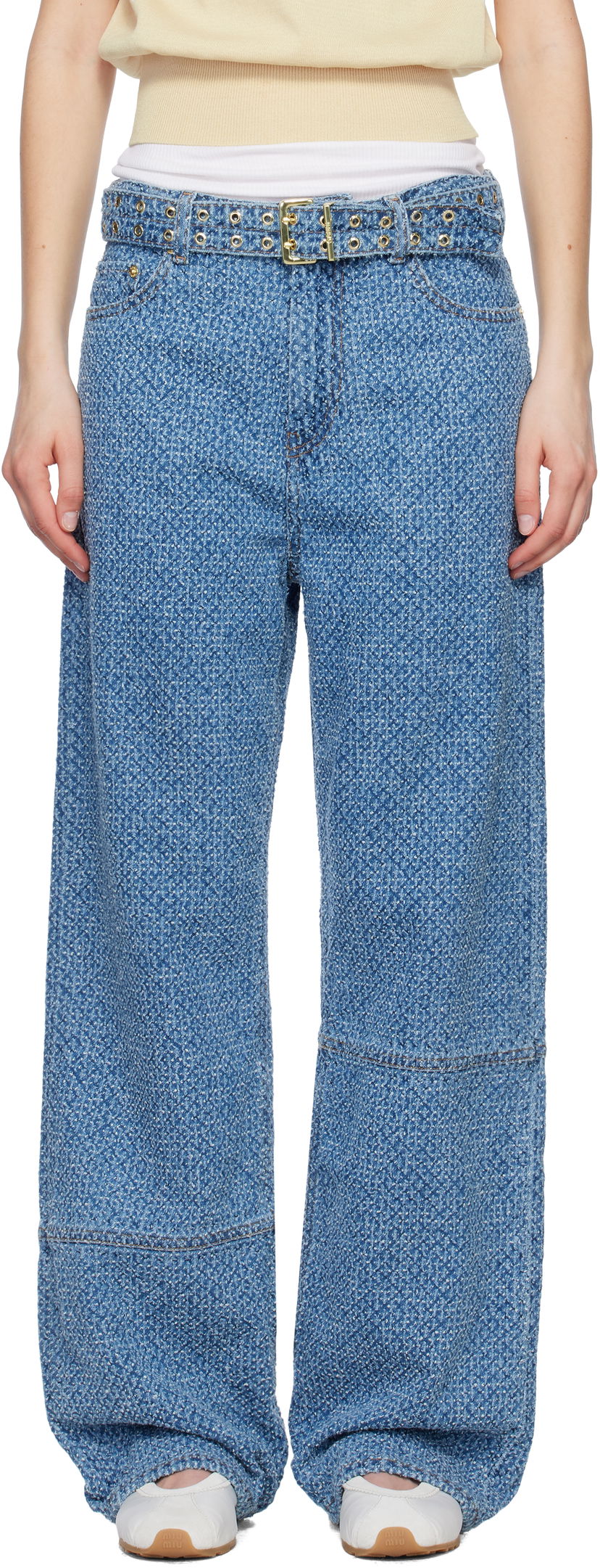 Jeans GANNI GANNI Izey Fluffy Belt Jeans Sininen | J1721