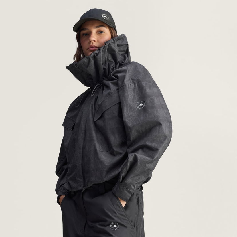 Tuulitakki adidas Performance Printed Windbreaker Jacket adidas by Stella McCartney Musta | JV7035