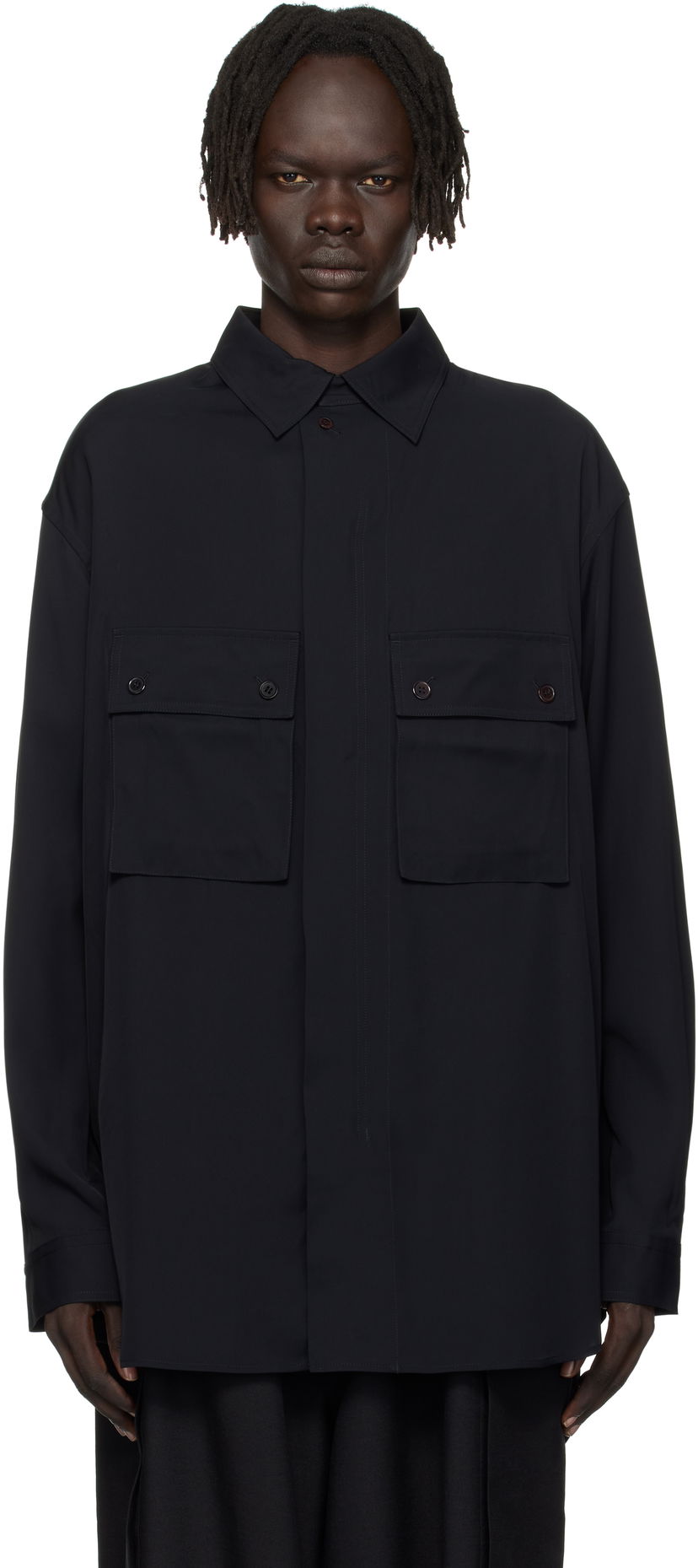 Paita Y-3 Y-3 Rayon Twill Oversized Shirt Musta | JX7288