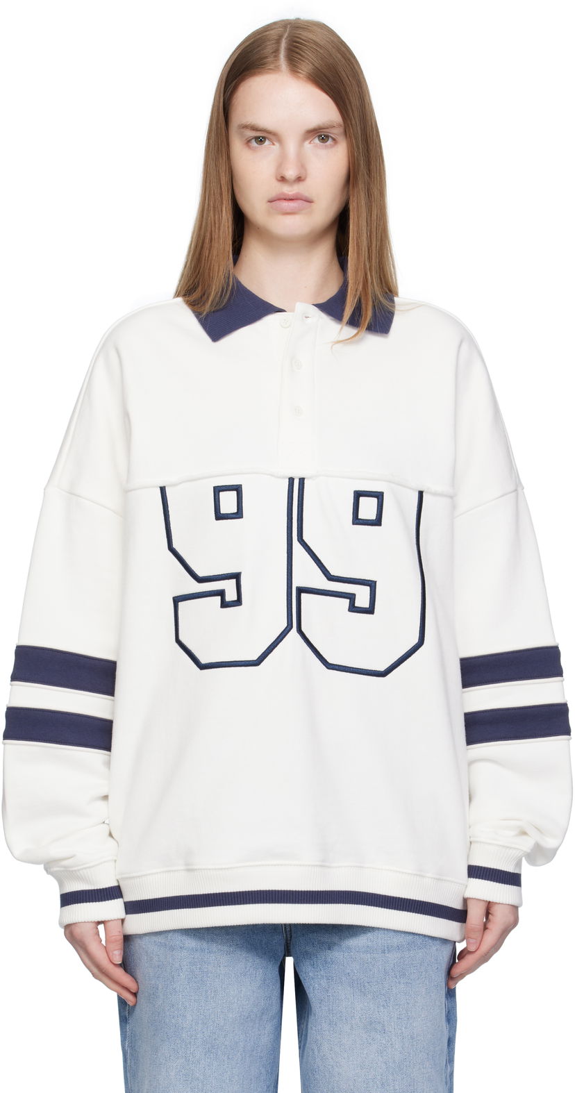 Huppari Ksubi Ksubi '99' Boyfriend Polo Sweatshirt Valkoinen | WFA25FL005