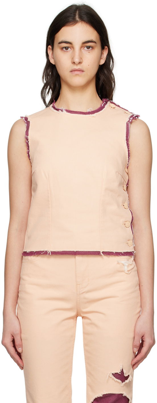 Tankkitoppi RAF SIMONS Doubled Denim Tank Top Vaaleanpunainen | 231-W249