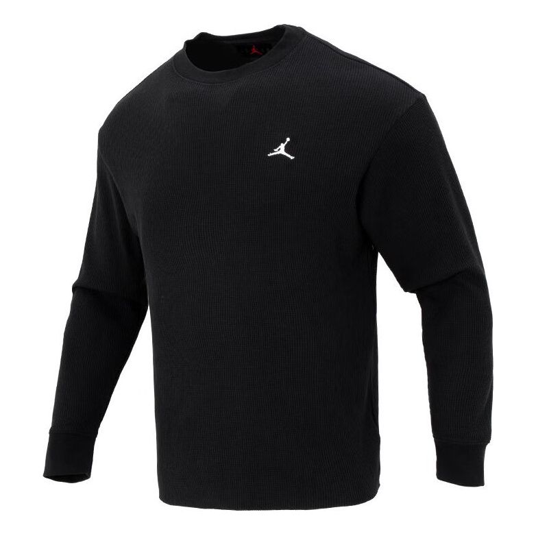 Villapaita Jordan Jordan Essential Waffle Knit Long Sleeve Top Musta | FD7462-010