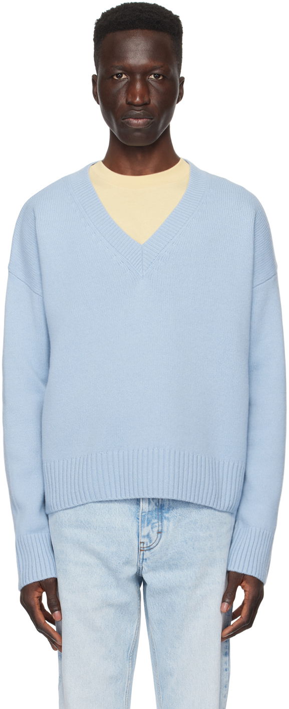 Villapaita AMI Paris Cropped Sweater Sininen | UKS234.KN0028