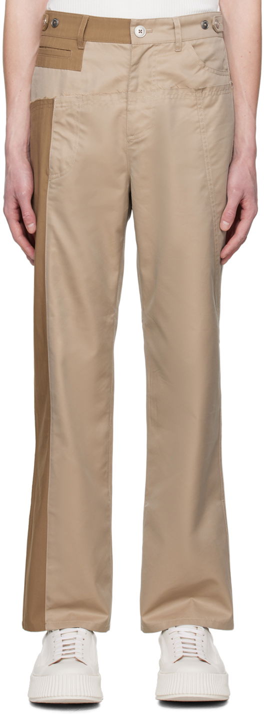 Cargo housut Feng Chen Wang Feng Chen Wang Paneled Trousers Beige | FUS15TR02