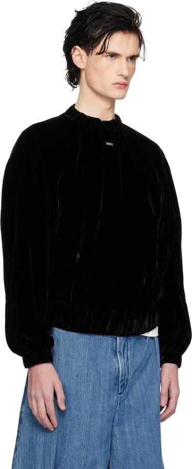 Huppari ADER ERROR Velvet Relaxed Fit Sweatshirt Musta | BN01FWSW0101BK, 1
