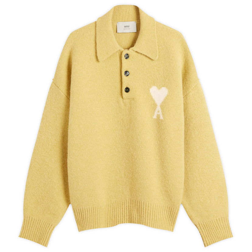 Villapaita AMI Alpaca Knit Polo Keltainen | H25UPL408-KN0135-3993H25