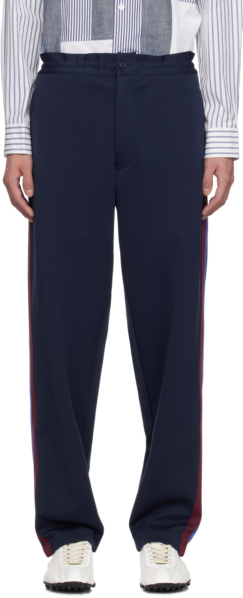 Verryttelyhousut Comme des Garçons Homme Deux Striped Track Pants Tummansininen | DO-T023-051