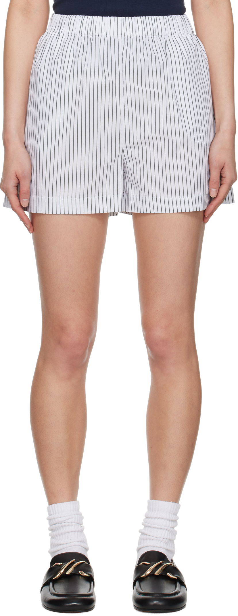 Shortsit Sporty & Rich Sporty & Rich 'SRC' Poplin Shorts Valkoinen | SH012606302ST71