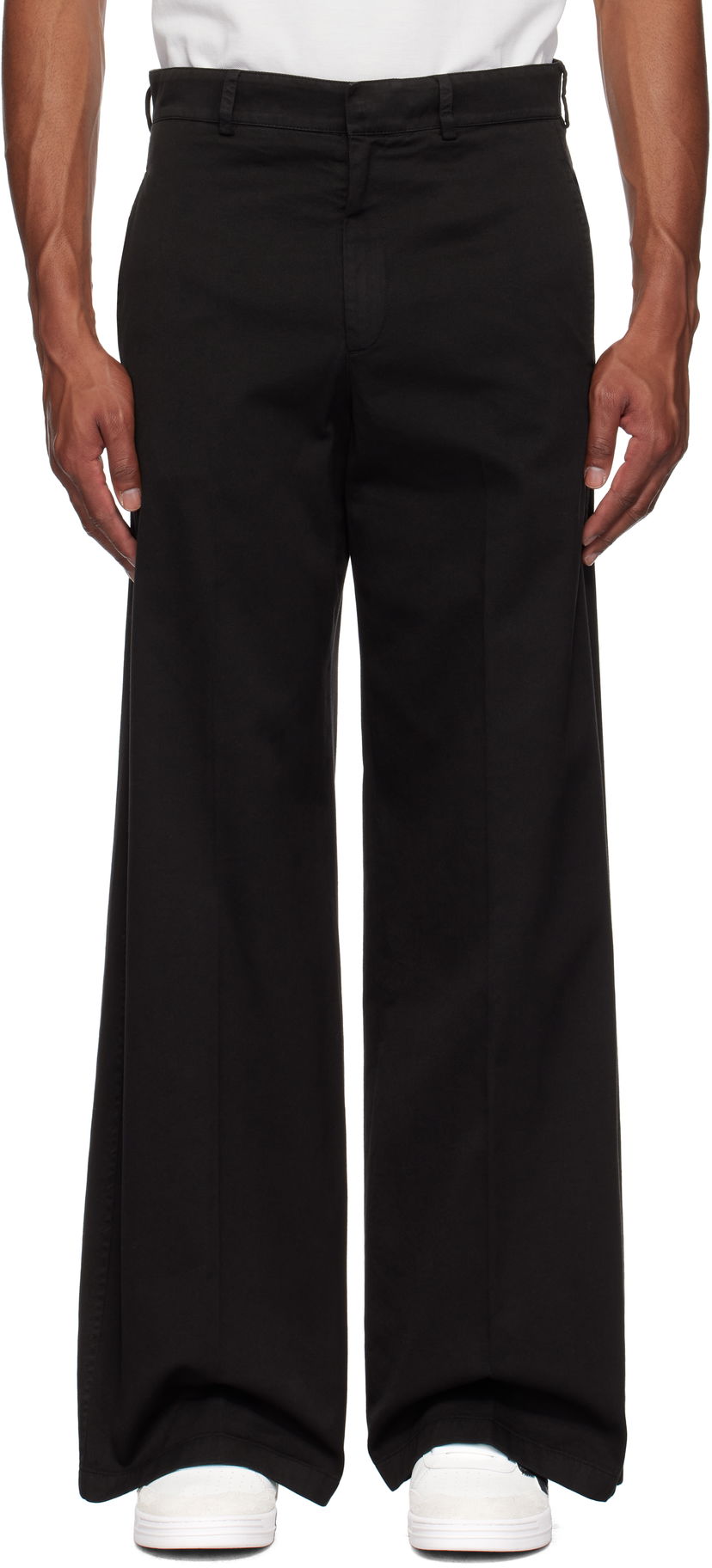 Housut Palm Angels Wide Leg Trousers Musta | PMCA166F24FAB0011001