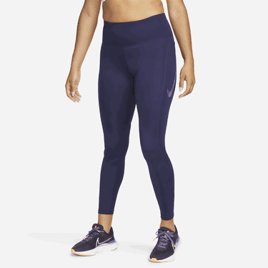 Leggingsit Nike Mid-Rise 7/8 Graphic Leggings with Pockets Tummansininen | FB4656-555, 2