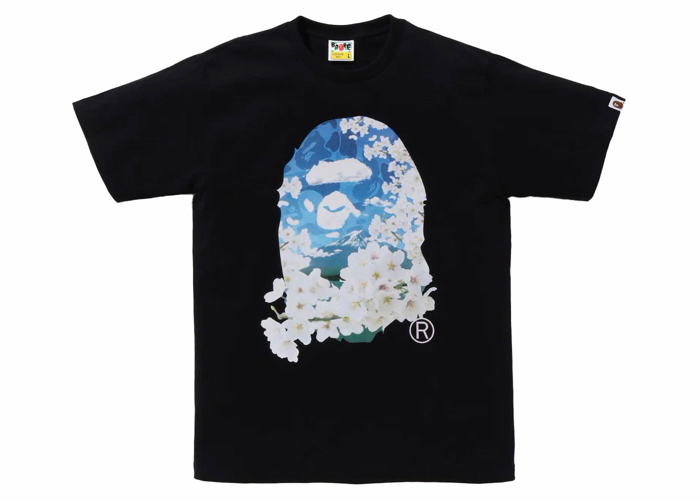 T-paita BAPE BAPE Sakura Photo Ape Head Tee (SS24) Black Musta | 1K22-110-038, 0
