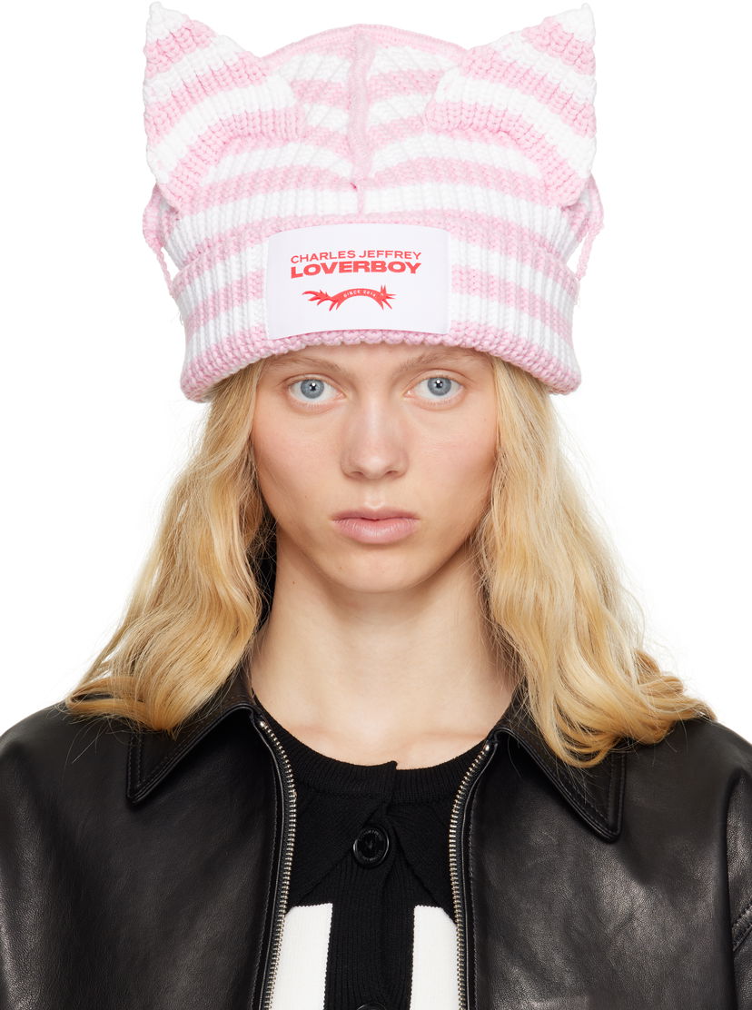 Pipo Charles Jeffrey Loverboy Charles Jeffrey LOVERBOY Chunky Ears Knit Beanie Vaaleanpunainen | 54131402