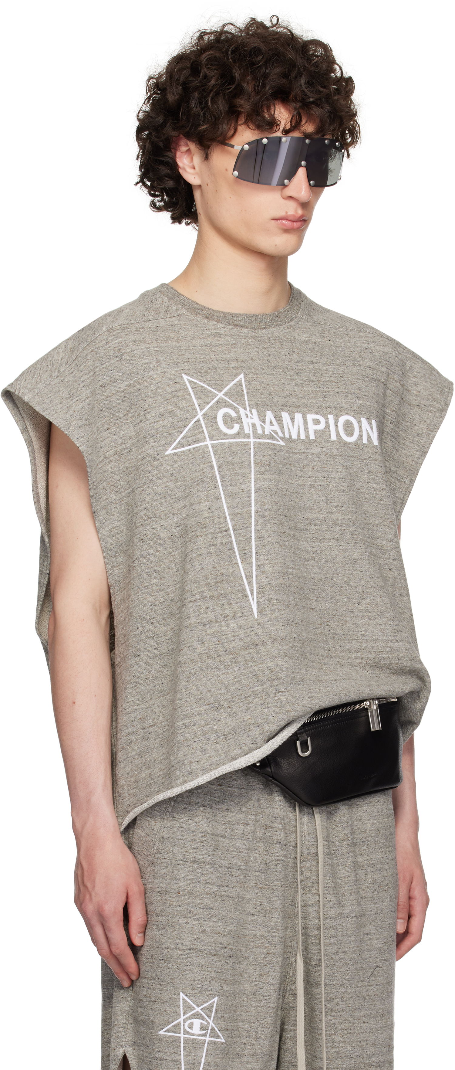 Tankkitoppi Rick Owens Rick Owens Champion Edition Micro Tatlin Tank Top Harmaa | CM01E1667 CHMJ JERSEY, 1