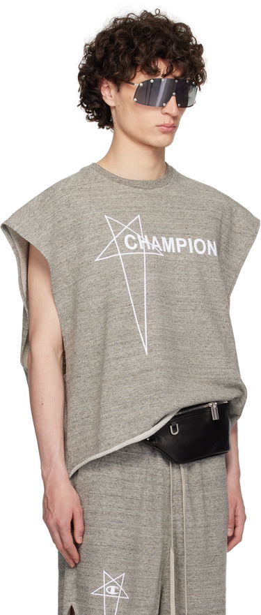 Tankkitoppi Rick Owens Rick Owens Champion Edition Micro Tatlin Tank Top Harmaa | CM01E1667 CHMJ JERSEY, 1
