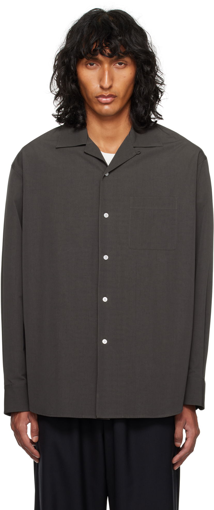 Paita The Row Relaxed-Fit Button-Up Collared Shirt Harmaa | 777-W3495