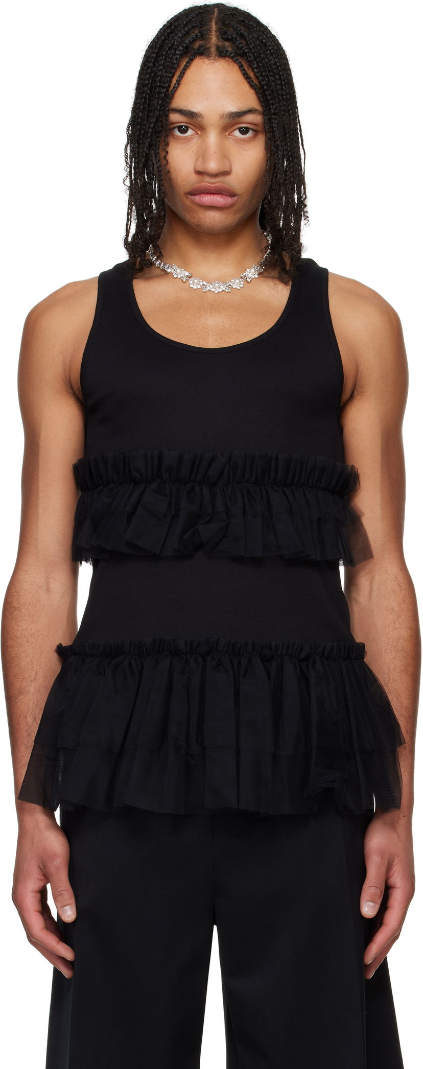 Tankkitoppi Simone Rocha Simone Rocha Tutu Hem Tank Top Musta | 5334 0553