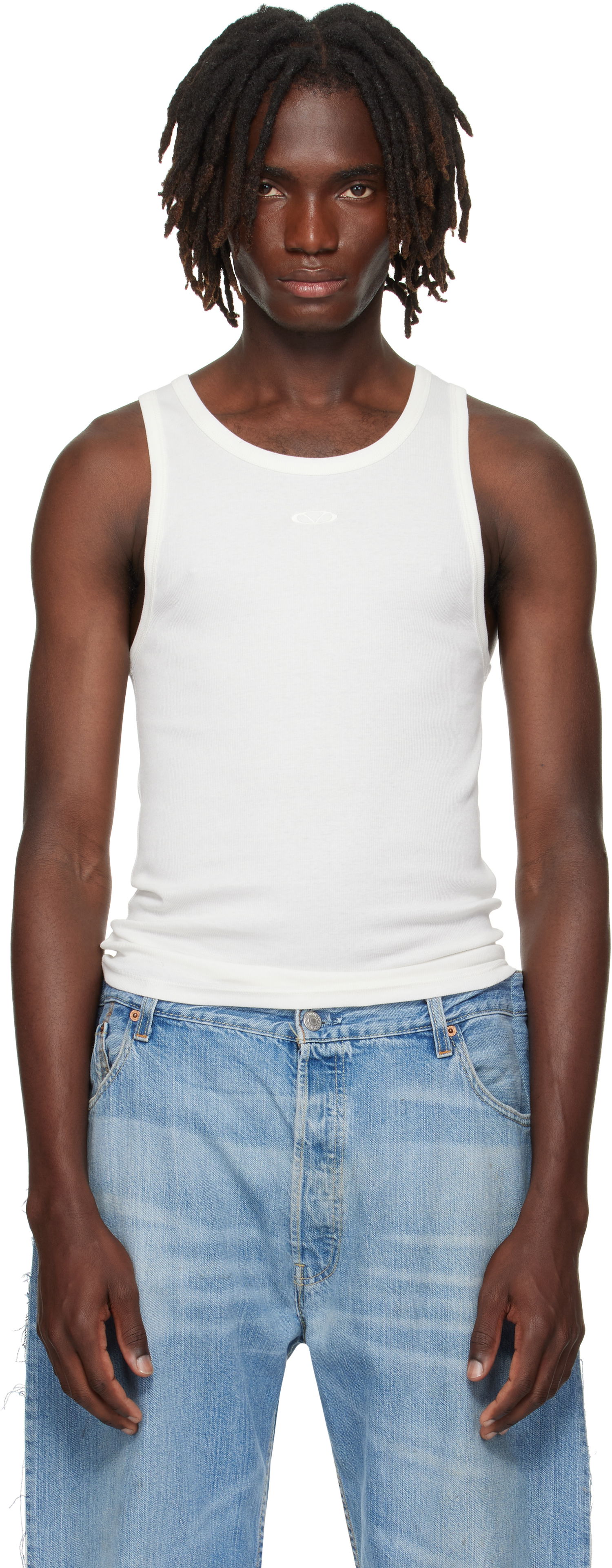 Tankkitoppi VETEMENTS Vetements Oval Logo Tank Top Valkoinen | MH76TT120W, 0