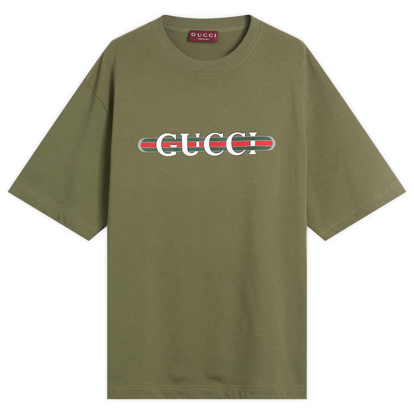 T-paita Gucci Gucci Interlocking Logo Heavy Cotton T-Shirt, Size Large Vihreä | 798115-XJHDG-3450