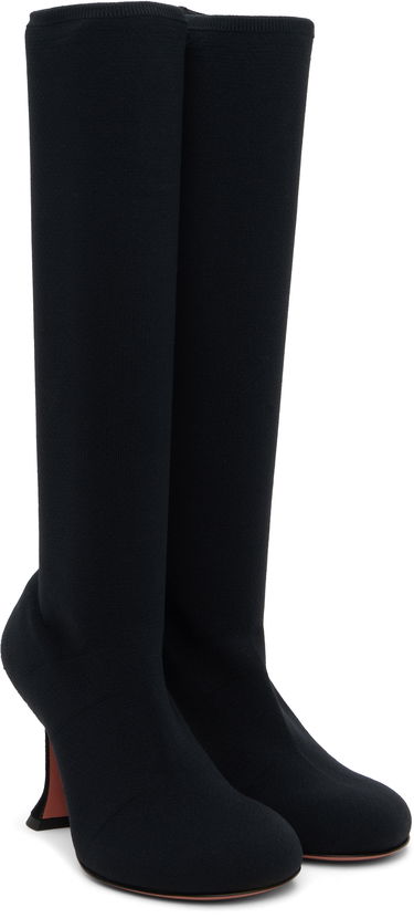 Tennarit ja kengät Amina Muaddi Amina Muaddi Veneda Stretch Tall Boots Musta | VENEDA STRETCH BOOT 95 KNIT, 3