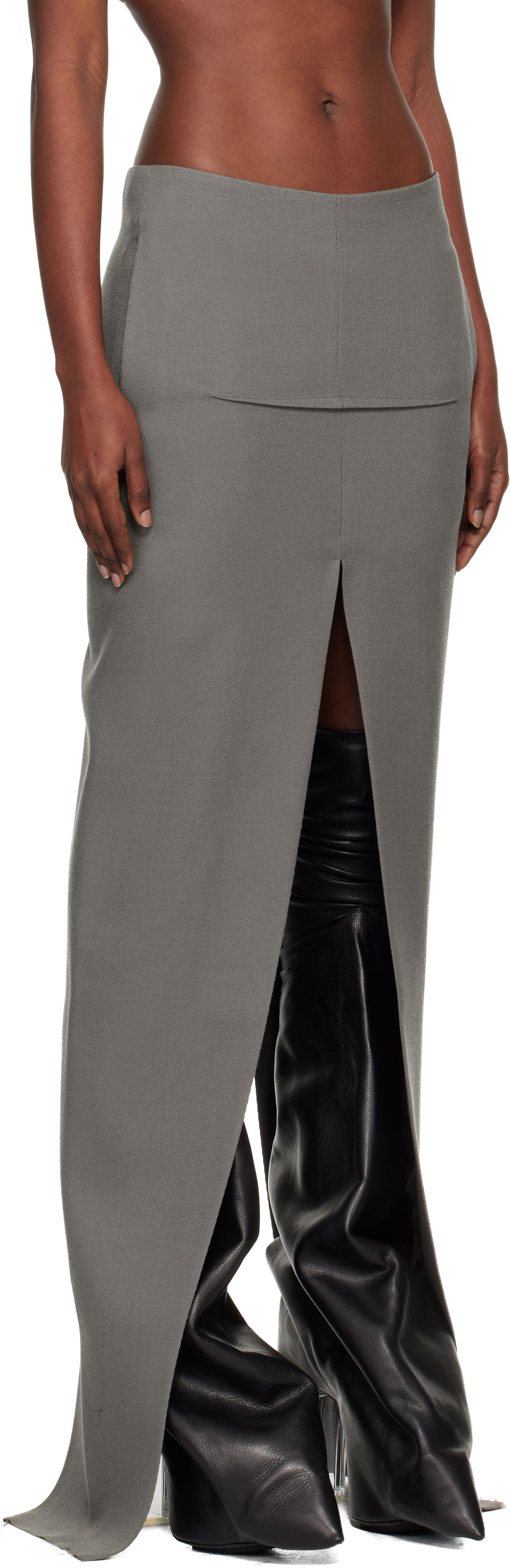 Hame Rick Owens Concordians Sliced Maxi Skirt Harmaa | RO02E4387 WD, 1