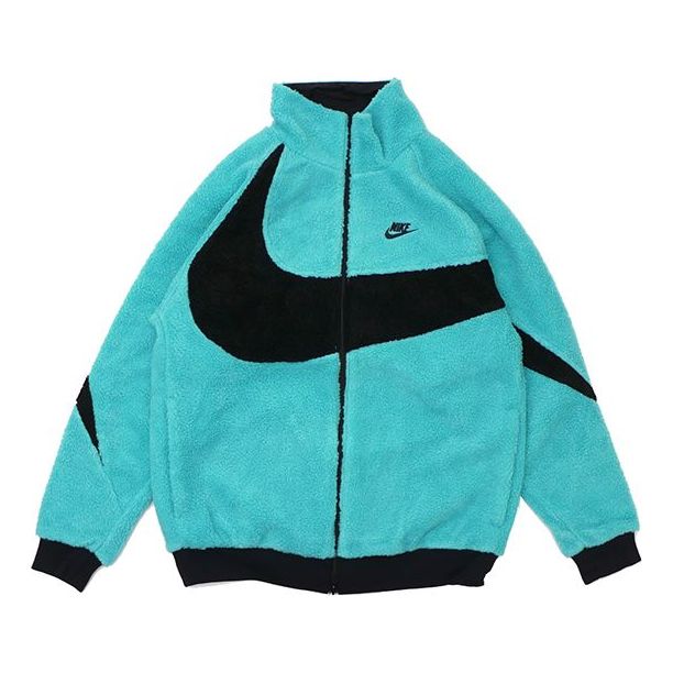 Bomber-takki Nike Reversible Boa Fleece Jacket Big Swoosh Turkoosi | BQ6546-301