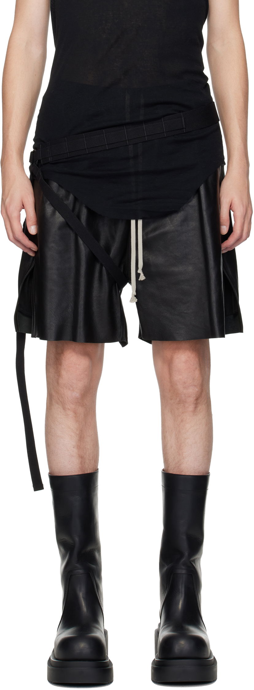 Vyöt Rick Owens Rick Owens Concordians Double Wrap Vicious Belt Musta | RL02E1477 WEB
